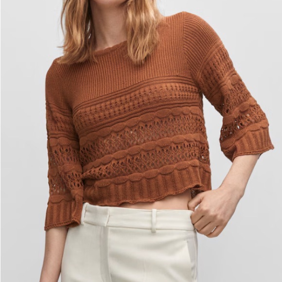 MANGO Opened Work Sweater - Picture 2 of 7